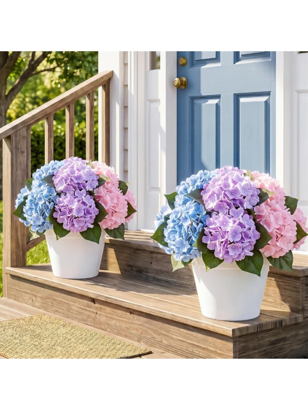 12 Bundles Hydrangea Artificial Flowers for Home Decor, Indoor & Outdoor Use